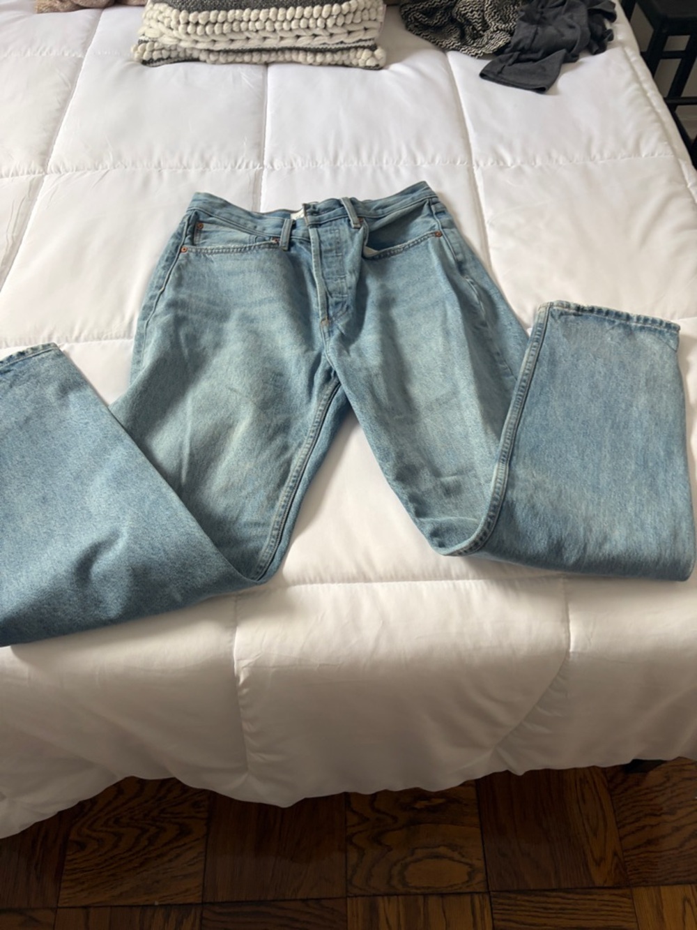 Denim Forum Light Blue Boyfriend Jeans